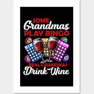Womens Funny Bingo design for a Wine loving Grandma Posters and Art